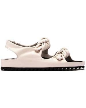 Officine Creative Pelagie Knotted Leather Sandals - White
