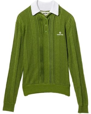 ShuShu/Tong Linen Ribbed Polo - Green