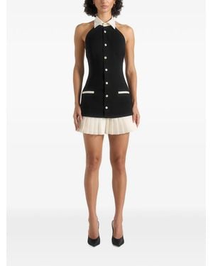 Manière De Voir Jasmine Halterneck Pleated Mini Dress - Black