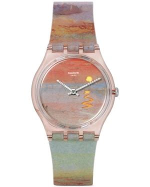 Swatch X Tate Gallery Runde Armbanduhr 34Mm - Weiß