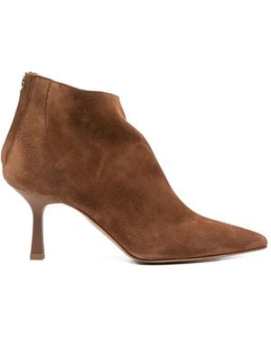 GISÉL MOIRÉ Elise Zip Boots - Brown