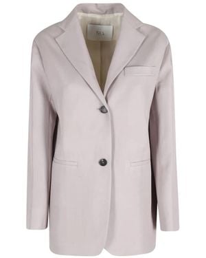 Tela Matita Long-Sleeve Pocket Blazer - Grey