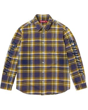 Supreme Plaid Flannel Shirt - Gray