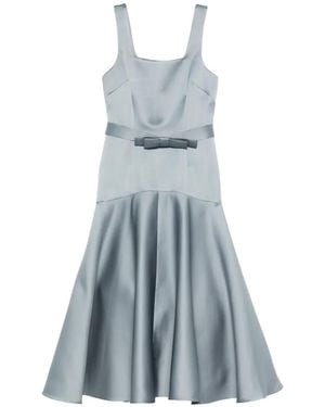 P.A.R.O.S.H. Square-Neck Midi Dress - Blue
