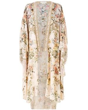 CAMILLA Floral-Print Coat - Natural