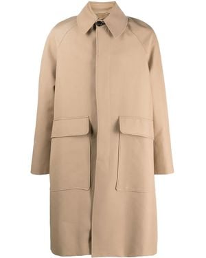 PT Torino Concealed-Fastening Mid-Length Coat - Natural