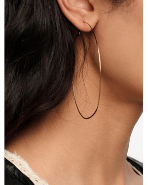 Bimba Y Lola Large Aged Textured Hoop Earrings - Brown