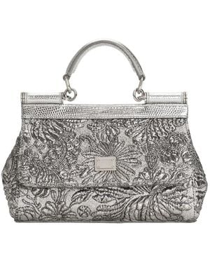 Dolce & Gabbana Bolso shopper Sicily pequeño - Gris