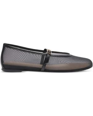 Stuart Weitzman Bareitall Mesh Buckle-Fastening Ballet Flats - White