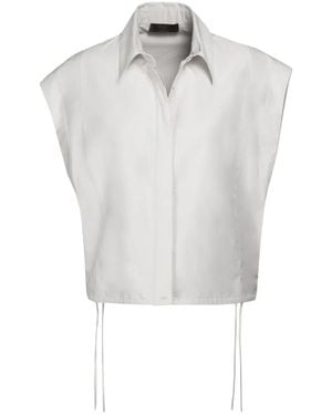 Moorer Jessy-Wfc String-Detail Cotton Shirt - White