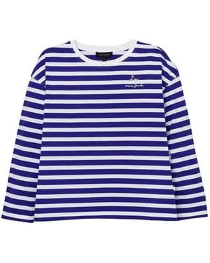 Marc Jacobs Gestreiftes Oberteil Mit Blumen-Patch - Blau