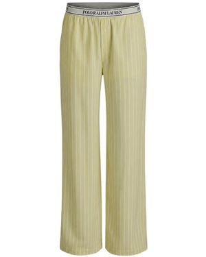 Polo Ralph Lauren Pantalon De Pyjama En Soie À Bande Logo - Green