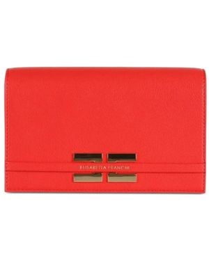Elisabetta Franchi Borsa A Tracolla Con Placca Logo - Rosso