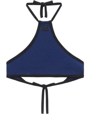 Courreges Halterneck Cropped Top - Blue
