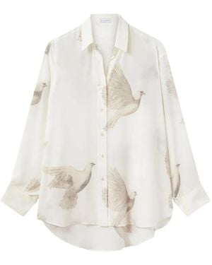 Stella McCartney Dove-Print Silk Shirt - White