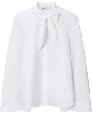 Tory Burch Bow-Detail Long-Sleeve Shirt - White