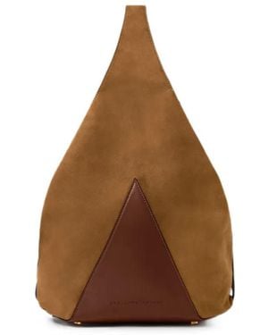 Stella McCartney Logo-Engraved Triangular Shoulder Bag - Brown