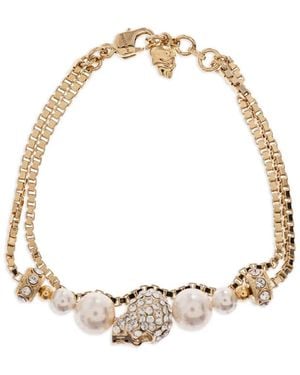 McQueen Pulsera con detalles de cristal - Blanco