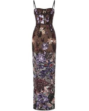 Bronx and Banco Dahlia Floral Strappy Maxi Dress - White