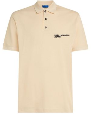 Karl Lagerfeld Logo-Embroidered Polo Shirt - Natural