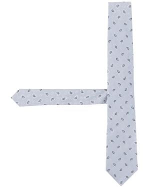 BOSS Silk-Blend Tie With Micro-Pattern Jacquard - White
