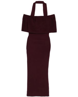 Roland Mouret Halter-Neck Ruffled Dress - Purple