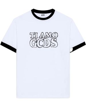 Gcds Graphic-Print Ringer T-Shirt - White