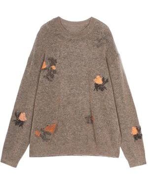 JNBY Floral-Jacquard Oversized Jumper - Natural