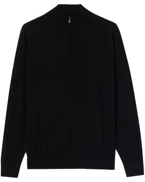 Brooks Brothers Merinocardigan Mit Reißverschluss - Schwarz