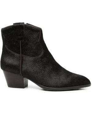 Ash Botines De Pelo De Poni - Negro