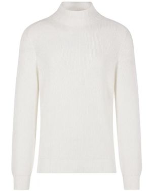 Brunello Cucinelli Rib Mock-Neck Jumper - White