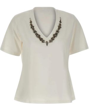 Elena Miro T-Shirt À Col V - Grey