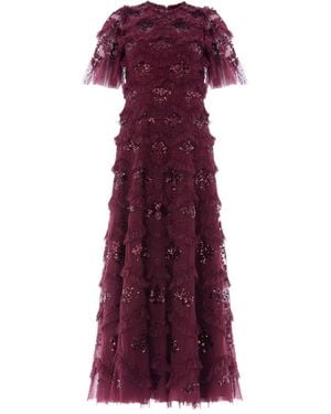 Needle & Thread Daisy Ruffled Midi Dress - Purple