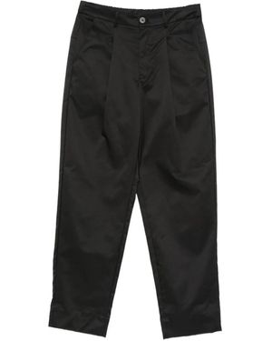 Imperial Pleated Straight-Leg Trousers - Black