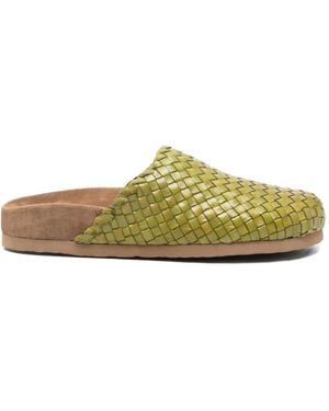 Dragon Diffusion Woven Mules - Green