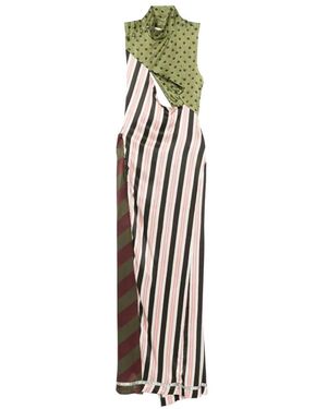 Jean Paul Gaultier Robe Longue À Design Patchwork Et Sans Manches - White