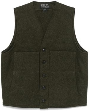 Filson Felted Wool Button-Front Vest - Green