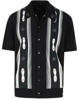 Amiri Snap Stripe Shirt - Black