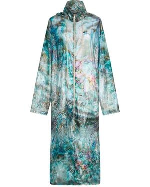 Roberto Cavalli Semi-Sheer Parka Coat - Blue