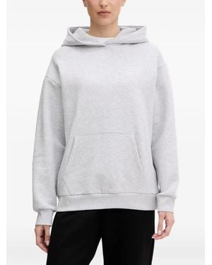Guess Logo-Embroidered Hoodie - White