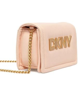 DKNY Maggie Logo-Lettering Chain Bag - Natural
