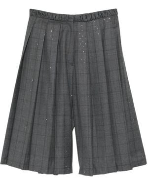 Sandro Short À Carreaux Et À Strass - Gris