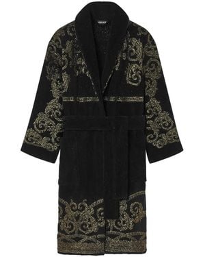 Versace Coupe Des Dieux Bathrobe - Black