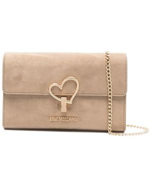 Love Moschino Heart-Detail Cross Body Bag - Natural