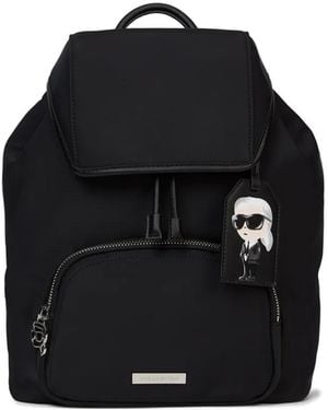 KARL LAGERFELD Sac À Dos À Étiquette Ikon - Black