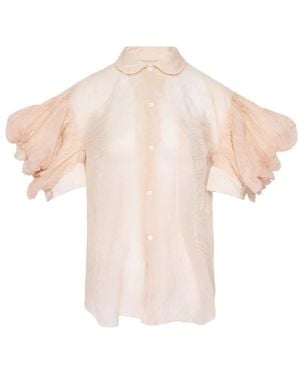 Comme des Garçons Ruffled-Detail Shirt - Natural