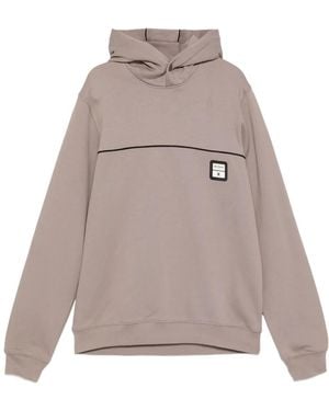 Yes London Logo-Appliqué Hoodie - Grey