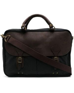 Barbour Maletín De Cuero - Negro