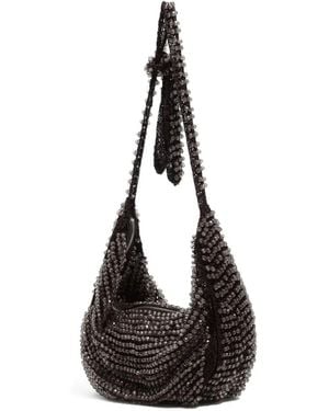 Bimba Y Lola Small Beaded Zip Shoulder Bag - Black