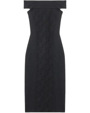 McQueen Robe À Épaule Dénudées - Black